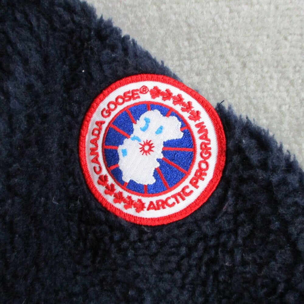 Canada Goose Kelowna Fleece Jacket Mens Medium Navy Blue Sherpa Pile NWOT Coat - Picture 4 of 13